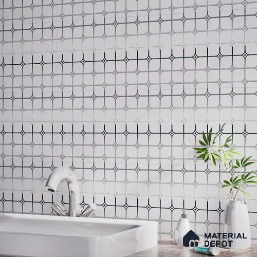 Metallic Wall Tile TL 07253 B Plana 8019 GLM (Silver) 1 ft x 1 ft Ceramic Matte Finish - 9 mm | Suitable For Kitchen, Bathroom & Accent/Feature Wall | 2 mm Spacer is Mandatory